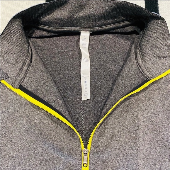 🎉HP🎉 NWT! Lululemon Men’s Pulse Athletic Jacket Gray Black Yellow Large - Picture 5 of 8